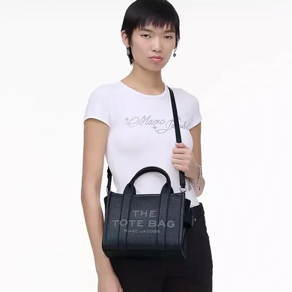 Marc Jacobs Black Leather The Tote Bag - Sz Small - Picture 13 of 14